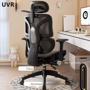 UVR Professional Computer Gaming Chair Ergonomic Backrest Chair Sedentary Comfortable Recliner with Footrest Mesh Office Chair