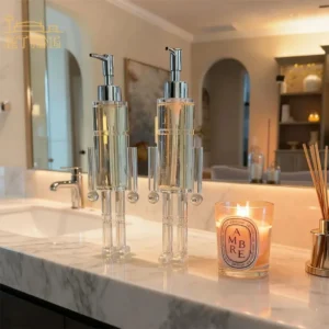 2025 new humanoid transparent acrylic soap dispenser, anti drip, reusable, suitable for home kitchen decoration