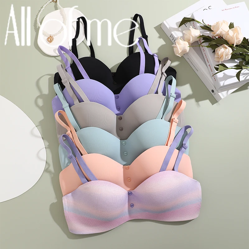 1Pcs Sexy Bras Push Up Seamless Underwear for Women Solid Color Wireless Lingerie One-pieces Gather Convertible Straps Brassiere