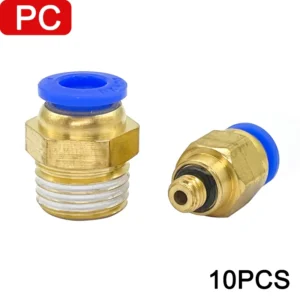 10Pcs PC Hose Connection Air Fitting 4-12Mm Male Thread Bsp 1/4 " 1/2" 1/8 "3/8" Nipple Brass Quick Coupling Pneumatic Fittings