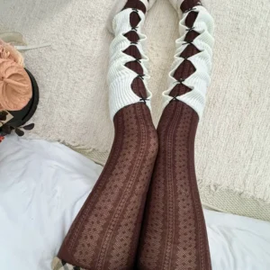 Vintage Striped Dot Tights 2025 Women Autumn Winter Basic Streetwear Pantyhose Casual Stocking