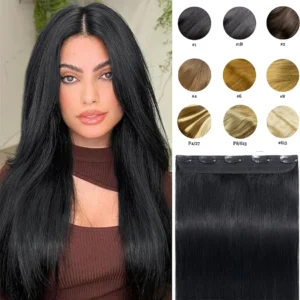 Clip in Human Hair Extensions 100% Real Human Hair Weft One Piece 100g Clip In Natural Brown Blonde Straight Hairpiece For Women