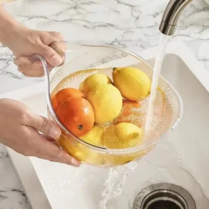 New Plastic Multifunctional Drainage Basket Fruit Plate Salad Draining Bowl Kitchen Rice Washing Basket for Household Sink