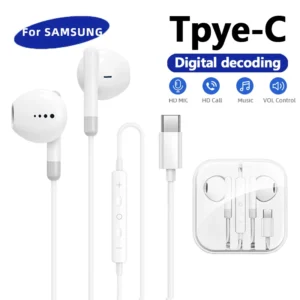 Original Type C 3.5mm Headset Stereo Music Wired Headphones With Mic DAC Chip For Samsung Galaxy S23 S22 S21 Ultra S20 Note 20