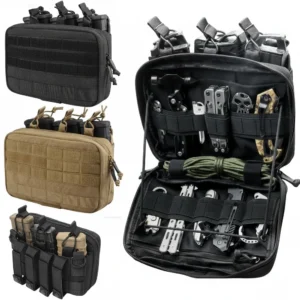 Triple Mag Pouch 5.56/.223 Tactical Magazine Pouch Molle Rifle Chargers Holder Admin Pouch EDC Organizer Detachable Molle Pouch