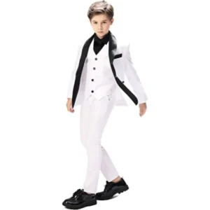 Boys Formal Wedding Party Suit Children Blazer Vest Pants 3 PCS Tuxedo Kids Performance Photography Costume