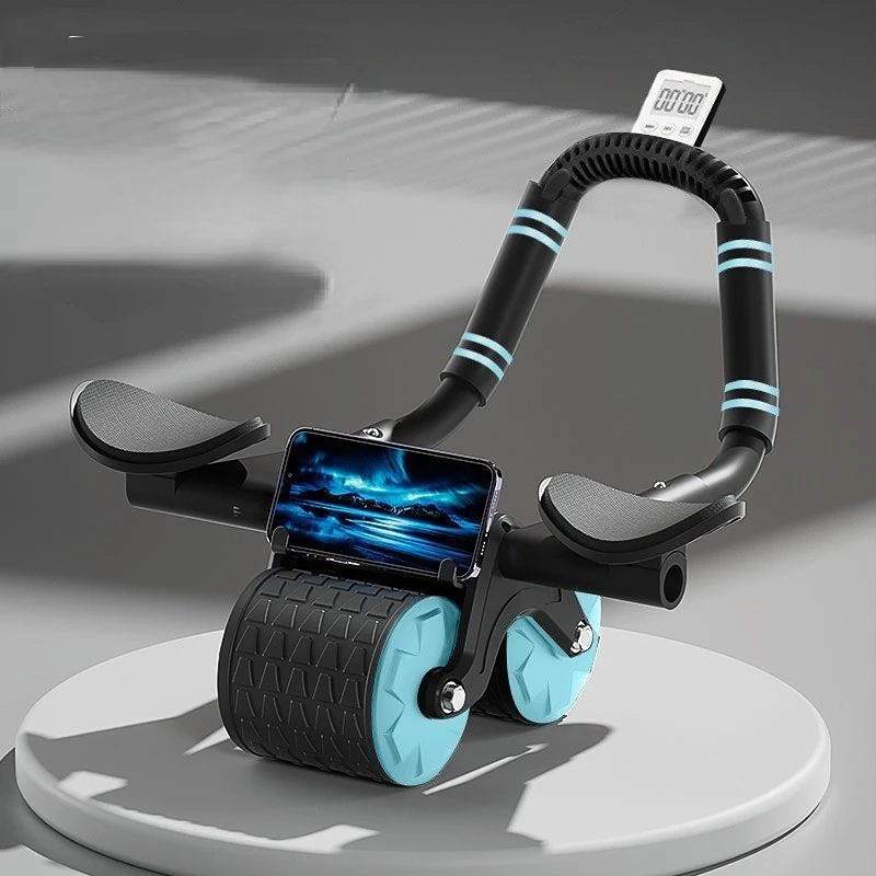 Elbow Support Automatic Rebound Abdominal Wheel Core Muscle Ab Trainer with Counter Display Fitness Exercise Roller Wheel