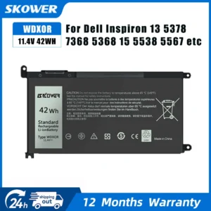 42Wh WDX0R Laptop Battery for Dell Inspiron 13 5000 5368 5378 7368 7378 14 7000 7460 15 5565 5578 7560 7569 7570 7579 17 5767