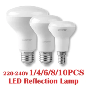 1-10Pack E14 E27 R Bulb bathroom light R50 R63 R80 6W 10W 12W Hight Lumen 3000K 4000K 6000K Natural light for bathroom home