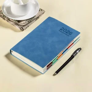 2026 Portable Calendar Journal For School Office A5 365-Day PU Leather Cover Daily Weekly Schedule Notebook Organizing