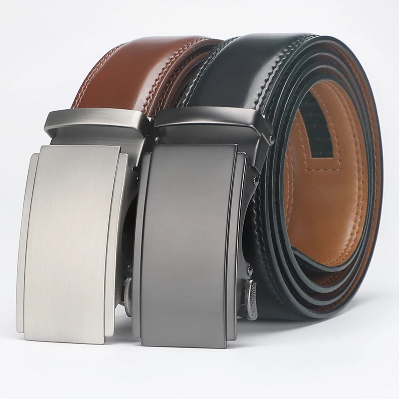 Ratchet Belt For Men, Men's Genuine Leather Cowhide Belt, For Dress Pants, Adjustable Belt