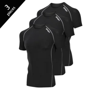 3 Pcs Summer Compression T Shirt Men Sports Wear Running T-shirt Elastic Quick Dry Sport Tops Tee Athletic Gym Workout Shirts