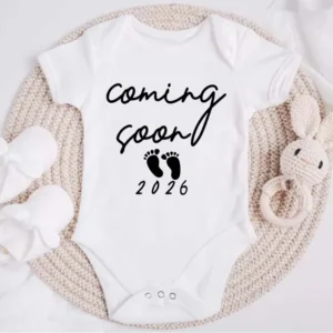 Baby Coming Soon 2026 Baby Announcement Newborn Bodysuit Baby Romper Pregnancy Reveal Clothes Girls Boys Jumpsuit