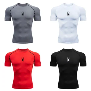 Men Sport T-Shirt Spider Quick Dry Bodybuilding Running Shirt Compression Tops Gym T Shirt Men Fitness Tight Tees Rashgard