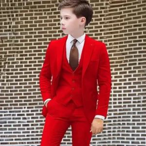 2-16 Years Old Custom Suit for Boys Suit 3 Piece Suit Wedding Kids Tuxedo Formal Jacket Pants Vest Slim Fit Outfit