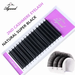 AGUUD New 2nd Classic Eyelash Extension Individual Korea PBT Matte Black Dark Faux Mink Russian Volume Cashmere Eyelashes