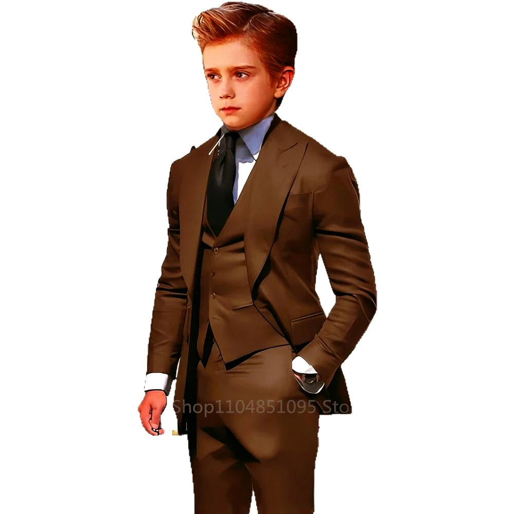 Classy Formal Suit Sets for Boys 2-18 Years 3-Piece Kids Slim Fitting Suits Blazer Vest Pants Kid Wedding Suits Graduation Set