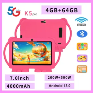 2025 New 5G WIFI 7-inch Children's Tablet 4GB+64GB ROM Drawing and Learning Portable Mini Tablet Quad Core Dual Cameras 4000mAh