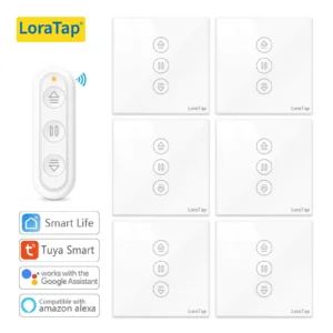 LoraTap Roller Shutter blinds Curtain Switch for Windows Motor Tuya Smart Life App Remote Control Percentage Google Home Alexa