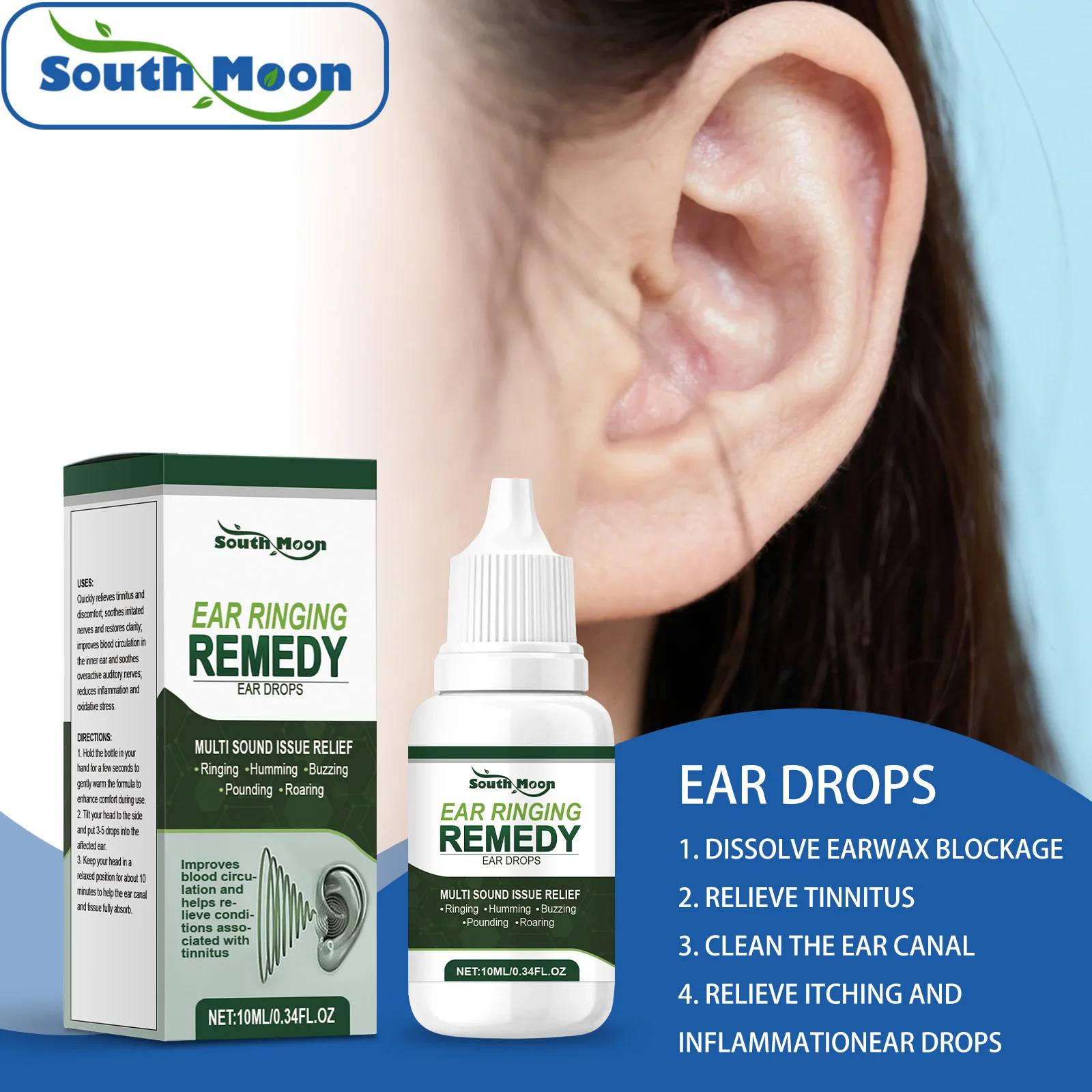 Ear Care Herbal Drops Improved Ear Health Protect Hearing Alleviate Ear Ringing Deafness Discomfort Remove Earwax Otitis Care