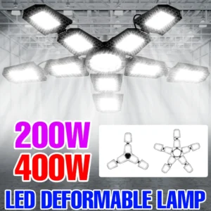 400W LED E27 Light Bulb Garage Lamp Deformable Folding Spotlight Cool/Warm White AC100-277V For Home Warehouse Workshop Basement