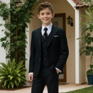 Boys Suits 4-Piece Jacket Vest Pants Tie Random Teen Dress Wedding Performance Prom Formalwear Classic Slim Elegant Age 2-16Y