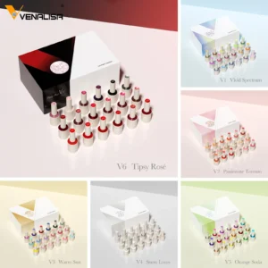 TPO Free VENALISA 10ml Gel Polish Set 10ml Round Shape Brush HEMA Free Christmas Kit Red Color Collection Branded Suitcase Gel