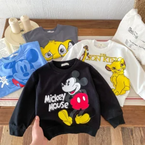 Mickey Pattern Children's Clothes Long Sleeve Tops Sweatshirt Baby Costume Spring Fall Clothing Loose Fashion Cartoon Hoodie