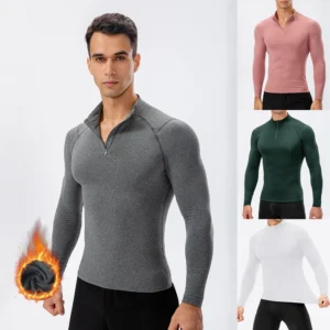 Running T-shirt High Elastic Sports Shirt Gym Sport Shirts Long Sleeve Men Autumn and Winter warm Training Shirt