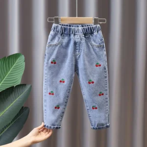 Girls Pants Kids Clothes Children Jeans Cowboy Denim Pants Spring Autumn Fashion Clothing Streetwear Casual Harajuku