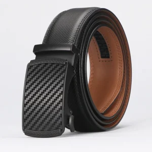 Genuine Leather Men's Ratchet Dress Belts | Adjustable Automatic Alloy Buckle - Business Style - Ideal Gift for Father's