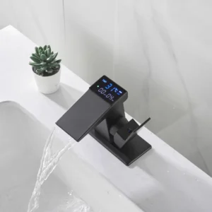 Smart Digital Display Basin Sink Faucet Hot Cold Water Temperature LED Washbasin Waterfall Taps Bathroom Deck Mixers