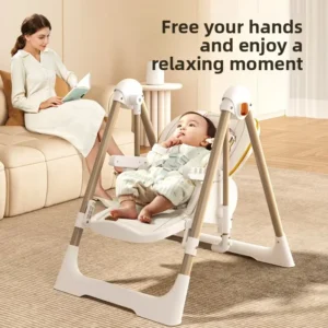 Multifunctional Convertible Baby High Chair with Swing And Rocker - Feeding Chair for Infants Includes Tray