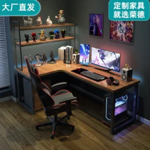 Solid wood corner computer desk L-shaped corner desk desktop home writing desk bedroom window corner e-sports table