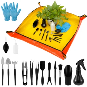 13/16Pcs Garden Succulent Plants Tools Mini Planter Kit with Repotting Mat for Indoor Bonsai Miniature Transplant Seedling Tool