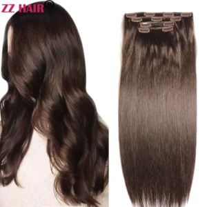 ZZHAIR 100% Brazilian Human Remy Hair Extensions 16"-24" Clips-in 4pcs Set 160g-180g Four Pieces 1x20cm 1x15cm 2x10cm Natural