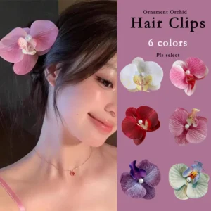 1/6PCs Sweet Hair Accessory for Women Orchid Flower Hairpin Side Barrettes Headdress French Princess Aesthetic Floral Hairpin