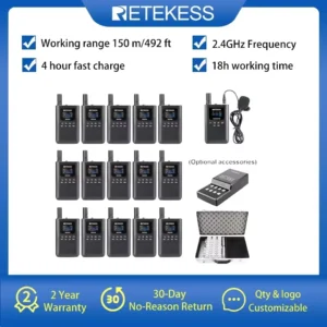 Retekess TT125 Tour Guide System Whisper Tour Guide System Radio Guide For Excursion Translation Church Museum Hajj Conference