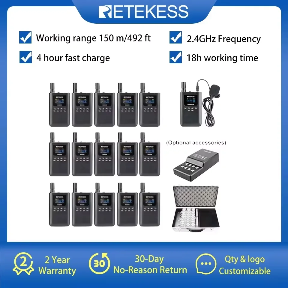 Retekess TT125 Tour Guide System Whisper Tour Guide System Radio Guide For Excursion Translation Church Museum Hajj Conference