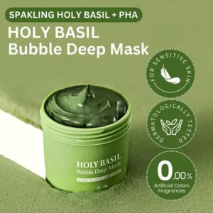 90g Carbonic Acid Holy Basil Bubble Mud Mask Exfoliating Cleansing Remove Blackhead Shrink Pore Oil Control Soothe Skin Care