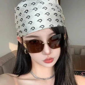 1PC 2025 New High end Sunglasses Frameless Curved Integrated Sunglasses for Eye Protection and Sunscreen