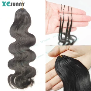 Body Wave Crochet Human Hair Knotless Invisible Crochet Human Hair Extensions With String In The Middle Pre Separated