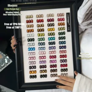 Eleanos TMPTA/HEMA/TPO Free 56pcs Magnetic Gel Nail Polish Set With Color Card Cat Eye Nail Gel Soak Off UV LED Magnet Gel 15ml