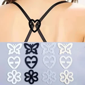 4/12Pcs Underwear Anti-Slip Buckle Invisible Bra Buckle Butterfly Heart Shaped Adjustable Shoulder Straps Buckles Intimates Clip