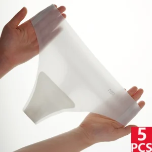 5PCS Women Ultra-thin Seamless Thong Ice Silk Nude Feel Seamless Pants Mid-waist Quick Drying Underwear