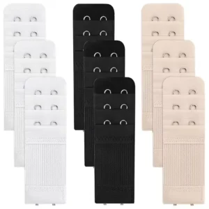 9pcs Bra Extenders 2 Hooks 3 Rows Women'S And Comfortable Elastic Adjustable Back Buckle Hooks Bra Strap Extenders Bra Buckles