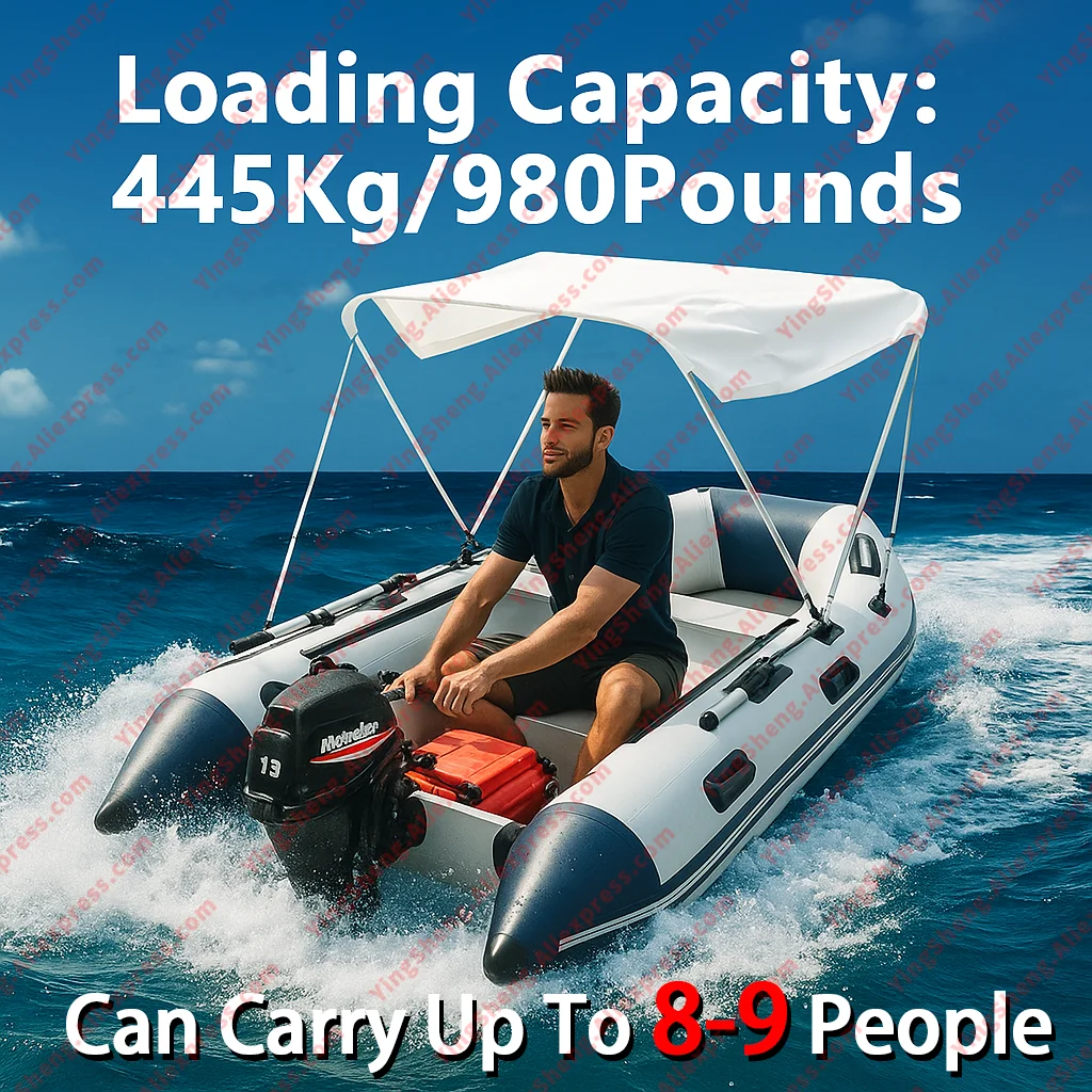5–6 Person Inflatable Assault Boat 3.8m PVC Fishing Raft with Aluminum Floor, Anti-Collision Design & Rowing Accessories 2025