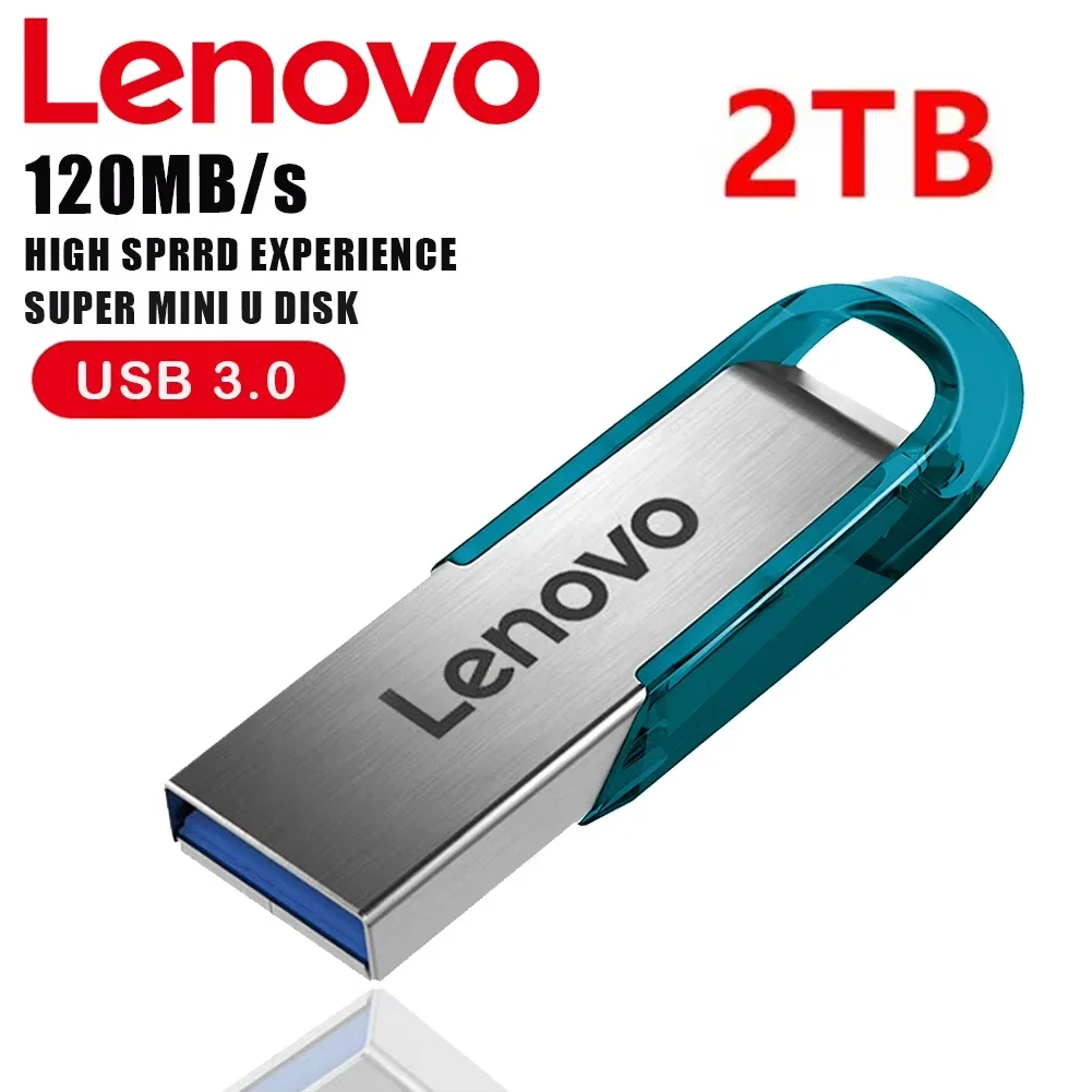 Lenovo Flash Drives 2TB USB 3.0 Mini High Speed Metal Pendrive 1TB Stick Drive Waterproof Scratch-Resistant Durable USB Drive