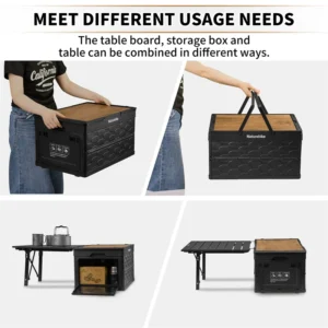 Naturehike 50L Folding Storage Box Table Set All-In-One Aluminum Portable Picnic Camping Travel Car Trunk Organizer with Board