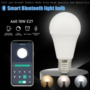 1-10pcs LED Smart Bulb Light Lamps Bluetooth APP E27 3000K-6500K Dimmable Bulbs 10W 220V for Liveroom Bedroom Home Derecs